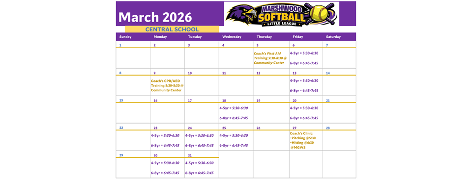 March Winter Clinics 4 - 8yos