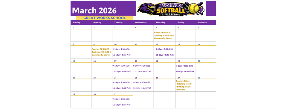 March Winter Clinics 9 - 12yos