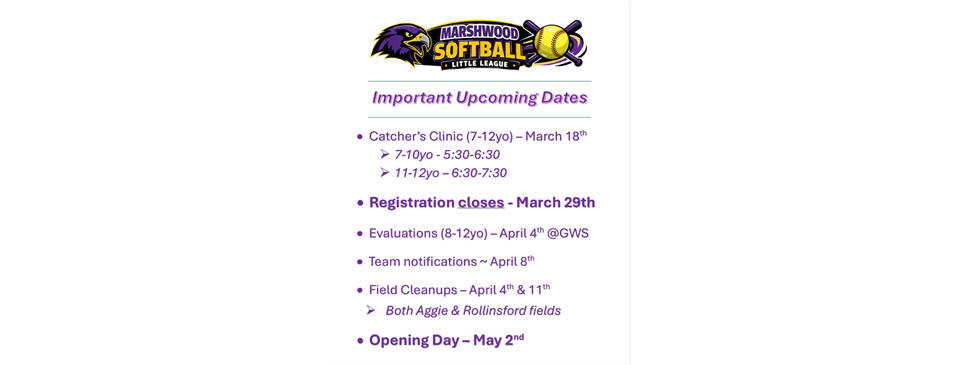 Important Upcoming Dates 